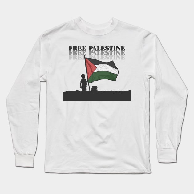 FREE PALESTINE Long Sleeve T-Shirt by KEMOSABE